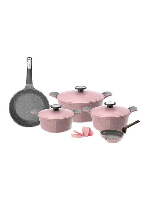 8-Pieces Granite Xtrema Cookware Pink 20/22/26/24/14cm