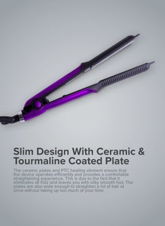 Olsenmark Ceramic Hair Straightener OMH4031, Style, Hair Heater Slim Design With Ceramic And Tourmaline Coated Plate Grey 800grams  - Image 4