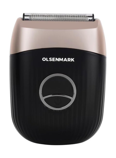 Men'S Electric Foil Shaver OMSR4016S, Mini Travel Rechargeable Precision Foil Shaver With Sideburn Trimmer For Beard & Stubble, Cordless Electric Beard Razor, Reciprocating Trimmer 2 Year Warranty Black Beige/Silver 18cm