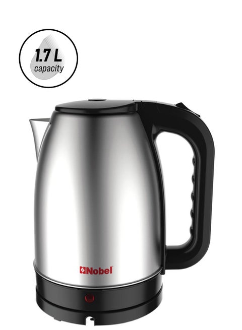 Stainless Steel Kettle with Auto Lid-Open Structure and Dual Window, Automatic Off When Water Boiled, Flex Operation Boiling Dry Protection 1.7 L 1850 W NK182SS Stainless Steel
