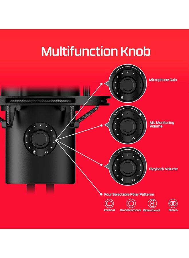 هايبركس HyperX - ميكروفون مكثف إلكتريت متعدد الأنماط USB QuadCast - Image 4