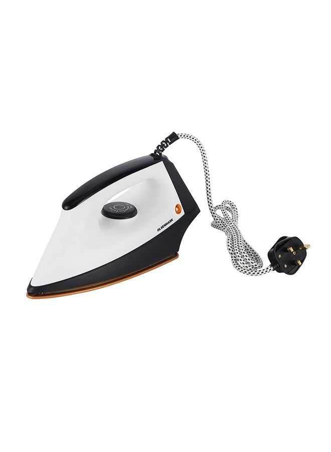 Olsenmark Dry Iron   - Non-Stick Golden Teflon Sole Plate - 60 Microns Teflon Coating - Heavy Weight 1200 W OMDI1716J White/Brown/Silver - Image 2