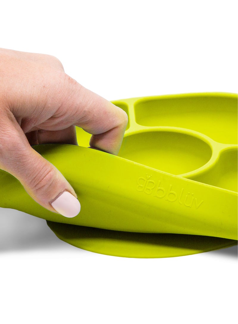 bbluv Yümi Anti-Spill Silicone Suction Plate & Spoon Set – BPA-Free, Baby & Toddler Feeding Dish – Microwave & Dishwasher Safe - Image 3