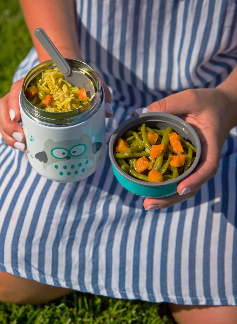 bbluv Fööd Thermal Food Container – 300ml, Stainless Steel, Leak-Proof, BPA-Free, Keeps Food Hot (6H) & Cold (8H), with Bowl & Foldable Spoon – Portable for Kids & Travel