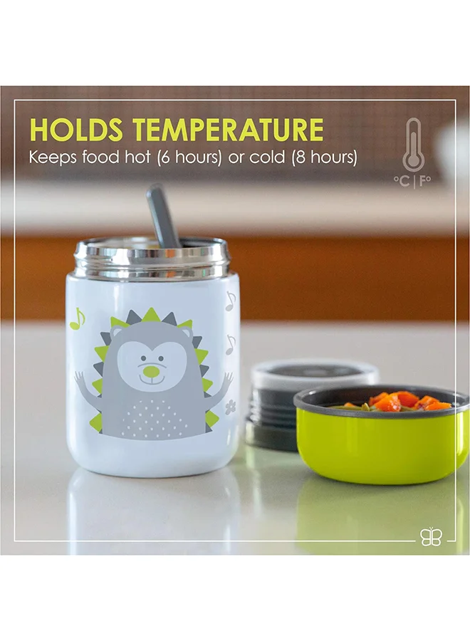 بيبي لاف Waterproof Durable Baby Thermal Food Storage Container With Foldable Spoon And Bowl - 300ml