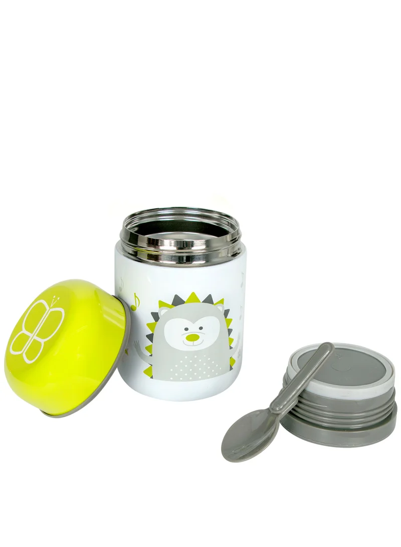 bbluv Fööd Thermal Food Container – 300ml, Stainless Steel, Leak-Proof, BPA-Free, Keeps Food Hot (6H) & Cold (8H), with Bowl & Foldable Spoon – Portable for Kids & Travel