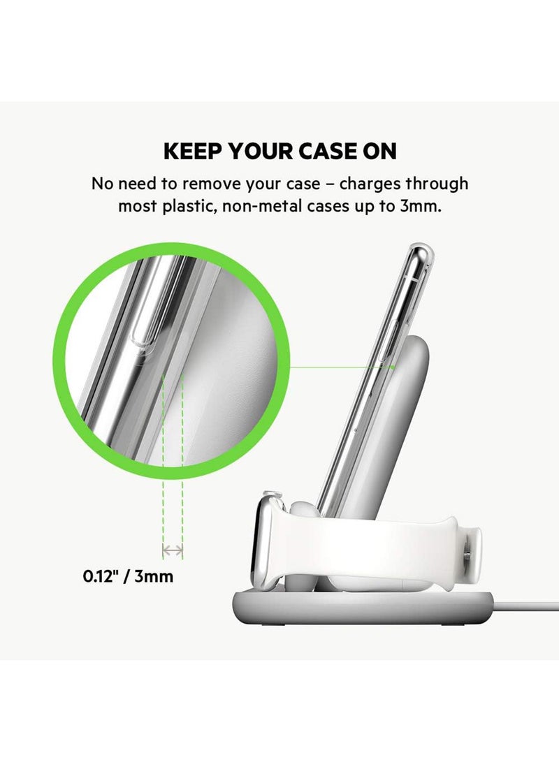 belkin BoostCharge Pro 3-In-1 Wireless Charger - 7.5W Fast Qi Certified For iPhone 15/14/13/12/11 Series, Earlier Models, Apple Watch Series 5/4/3/2/1, Airpods Pro And QI Enabled Devices White - Image 4