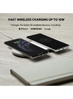 belkin BoostCharge Dual Wireless Charging Pads With PSU - 10W Fast Qi Certified For iPhone 15, 14 Series And Older, Airpods Pro, Samsung, Google, Huawei And Other QI Enabled Devices White  - Image 4