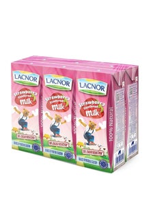 Lacnor Long Life Milk Strawberry 125ml Pack of 6 