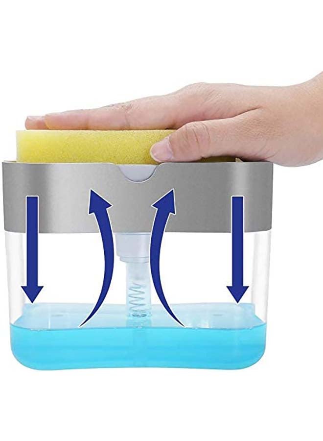 موزع صابون بمضخة وحامل إسفنج للمطبخ متعدد الألوان - Image 4