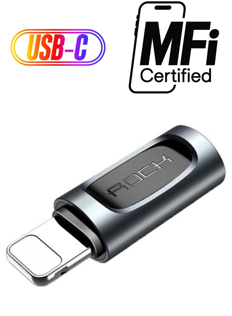 Rock - Type-C To Lightning Adapter Black/Silver - Image 1