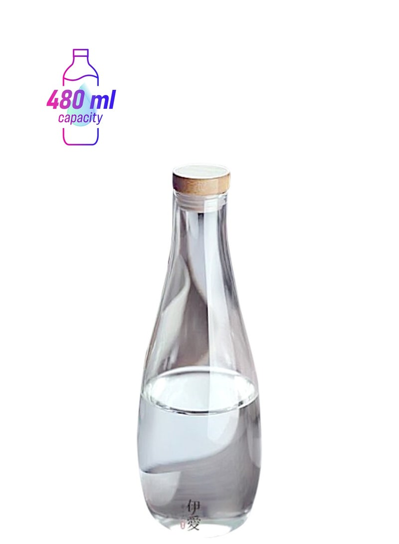 China Glass Water Bottle Clear 480ml  - Image 1