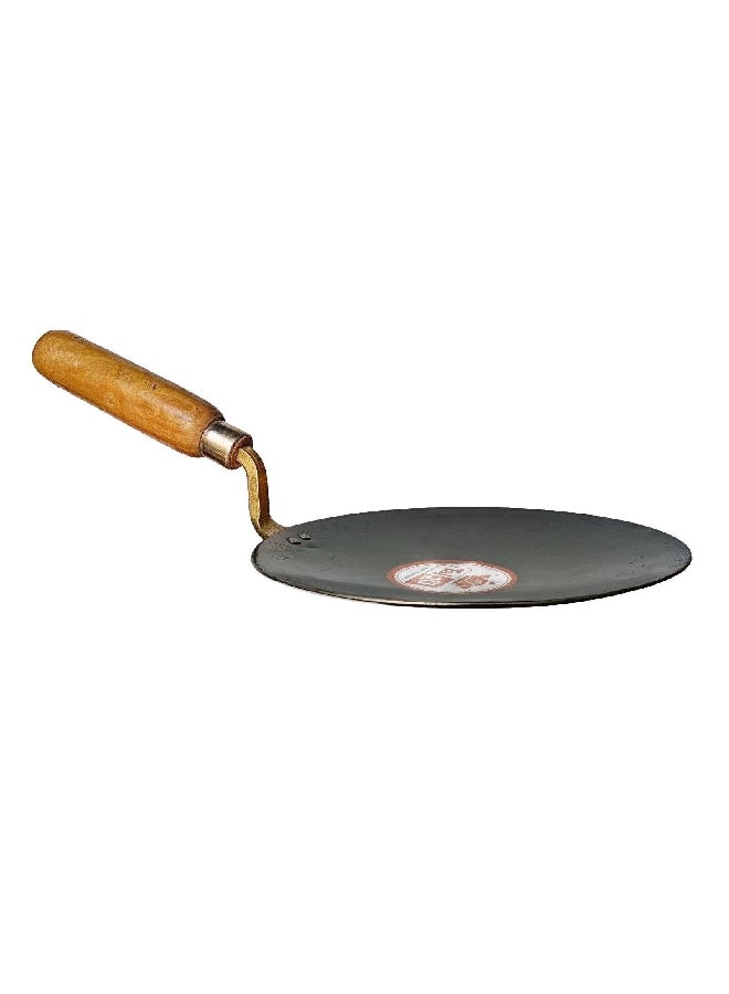 TAJ Roti Tawa Iron With Metal Rod Wood Handle Black 11inch 