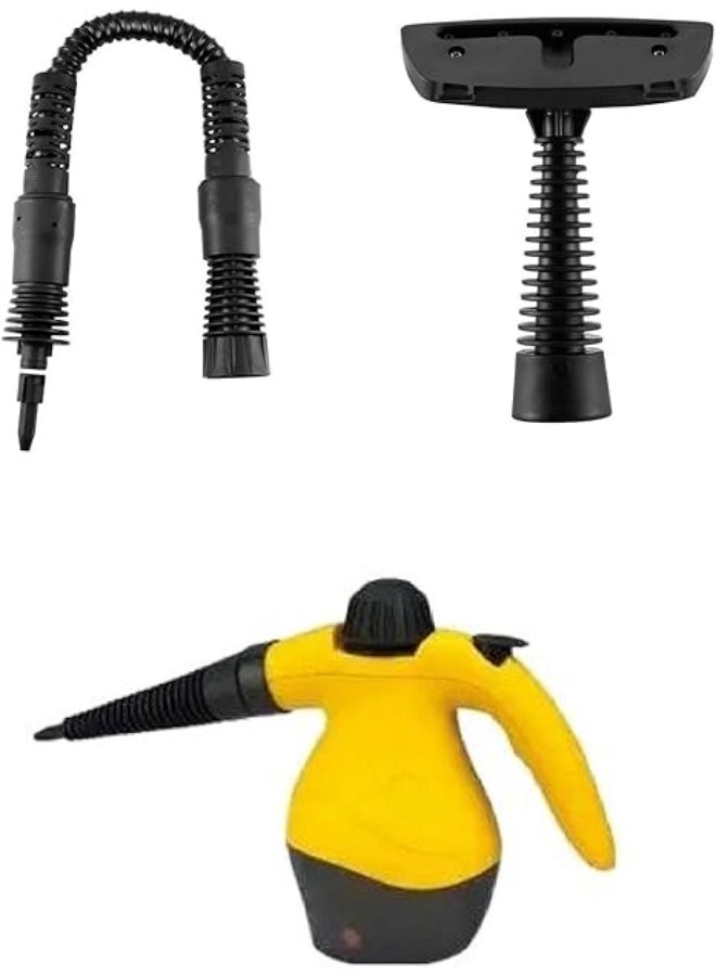 Generic - Steam Cleaner,Handheld Multi-Purpose Pressurized Steamer With 9 Accessories For Stain Removal Carpets Windows Curtains Floor Car Seats Yellow/Black/White - Image 1