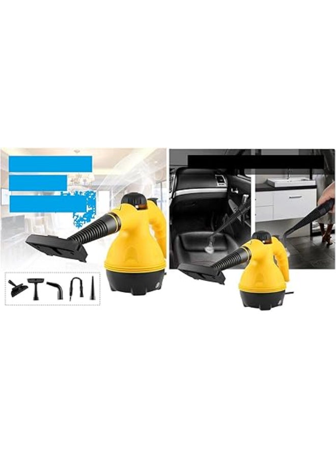 Generic - Steam Cleaner,Handheld Multi-Purpose Pressurized Steamer With 9 Accessories For Stain Removal Carpets Windows Curtains Floor Car Seats Yellow/Black/White - Image 1