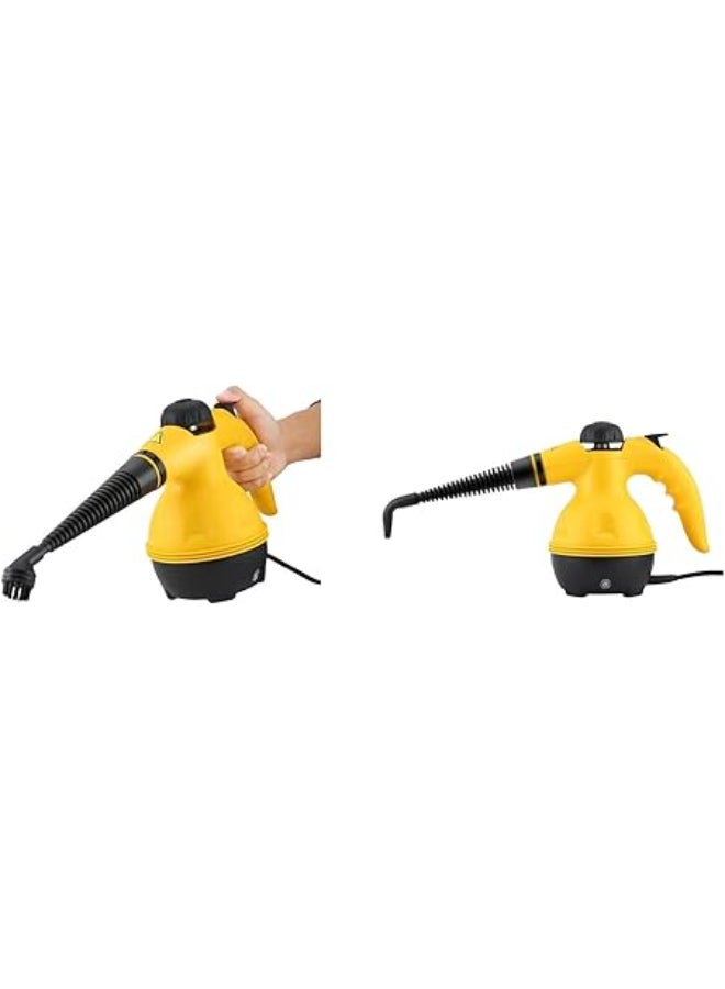 Generic - Steam Cleaner,Handheld Multi-Purpose Pressurized Steamer With 9 Accessories For Stain Removal Carpets Windows Curtains Floor Car Seats Yellow/Black/White - Image 1