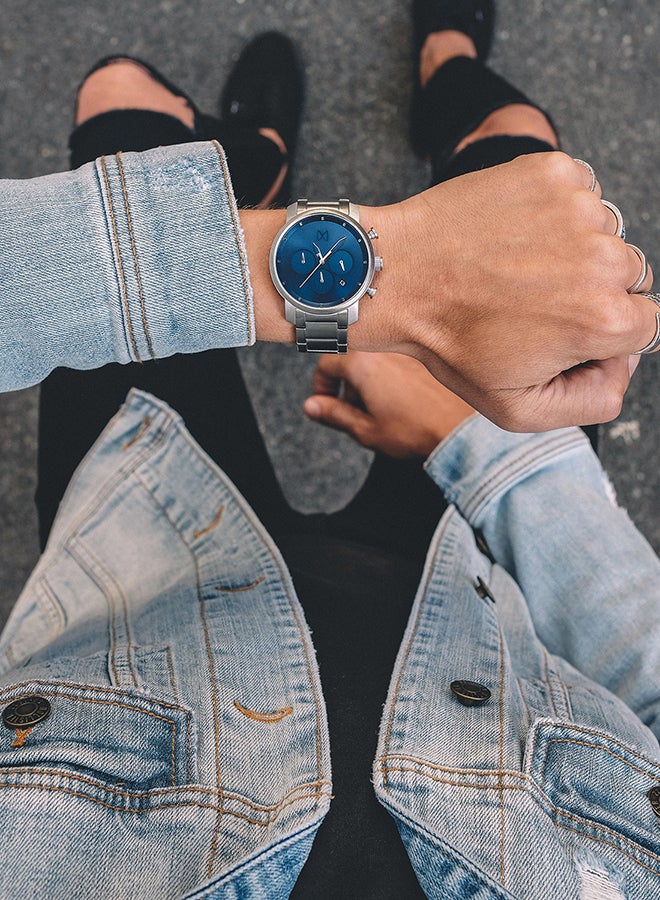 ام في ام تي ساعة يد كرونوغراف بسوار من الستانلس ستيل طراز D-MC02-SBLU للرجال - Image 4