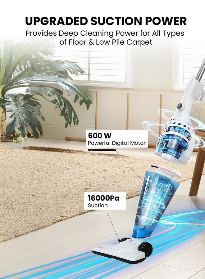 ديرما مكنسة كهربائية محمولة باليد بذراع دفع 2 في 1 14 L 600 W DX118C أزرق وأبيض - Image 3