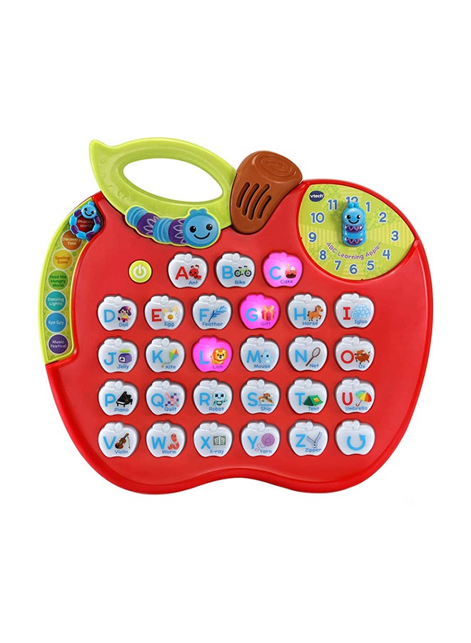 ABC Learning Apple, Toddler Tablet With A-To-Z Alphabet And Time, 8 Learning Modes, Multiple Tunes, Excellent Toddler Toy For Kids 2+ Years - Red 5.08 x 32 x 28.96cm 5.08 x 32 x 28.96cm 5.08 x 32 x 28.96cm