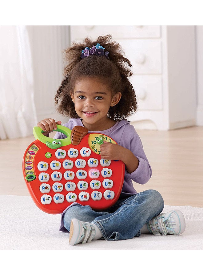 vtech - ABC Learning Apple, Toddler Tablet With A-To-Z Alphabet And Time, 8 Learning Modes, Multiple Tunes, Excellent Toddler Toy For Kids 2+ Years - Red ‎5.08 x 32 x 28.96cm ‎5.08 x 32 x 28.96cm - Image 1