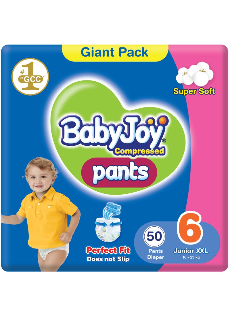 BabyJoy Compressed Culotte Pants Diaper, Size 6, Junior XXL, 16-23 Kg, Giant Pack, 50 Diapers - Image 1