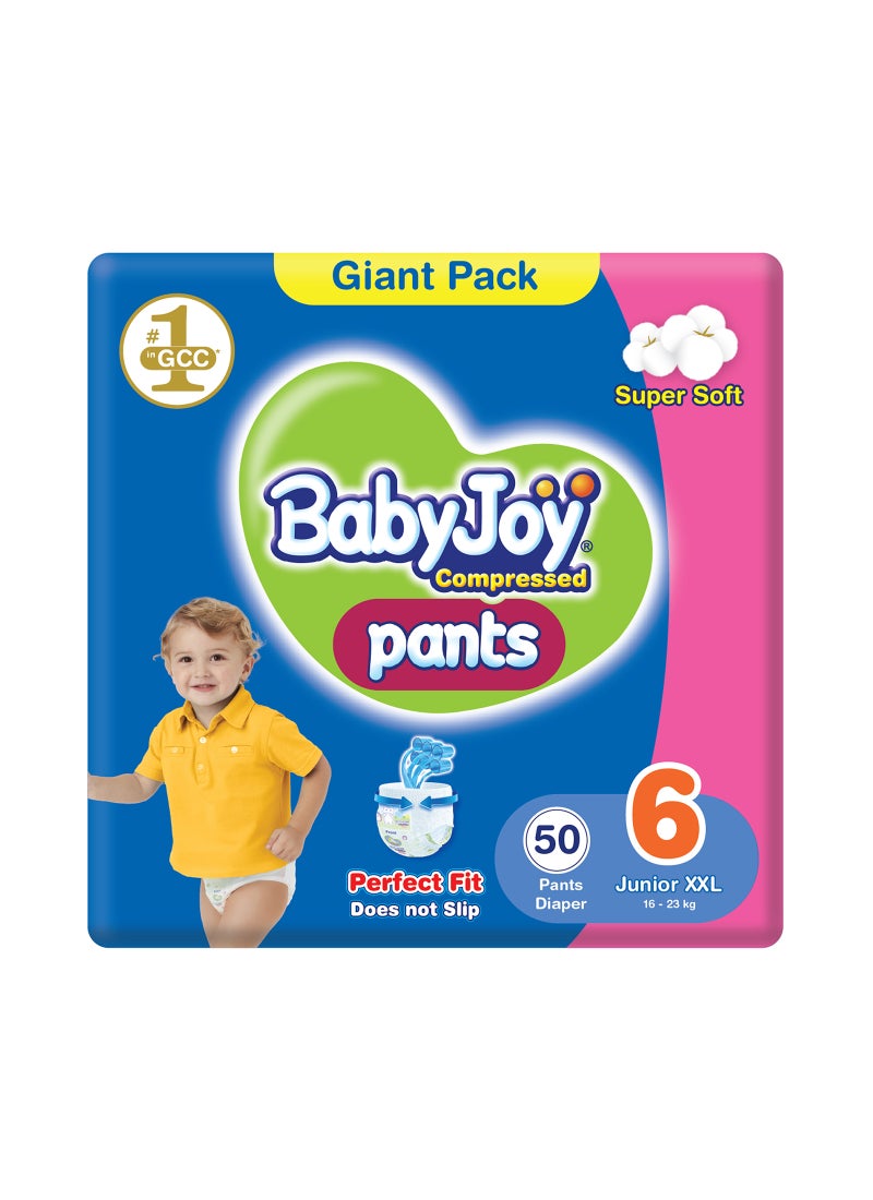 بيبي جوي حفاضات كلوت مقاس 6 كبير جداً للأطفال من 16 إلى 23 كجم في العبوة العملاقة من 50 حفاض - Image 1