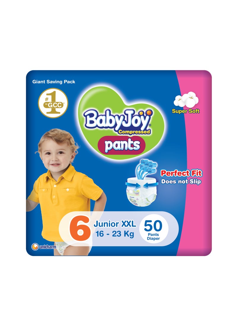 BabyJoy Compressed Culotte Pants Diaper, Size 6, Junior XXL, 16-23 Kg, Giant Pack, 50 Diapers - Image 1