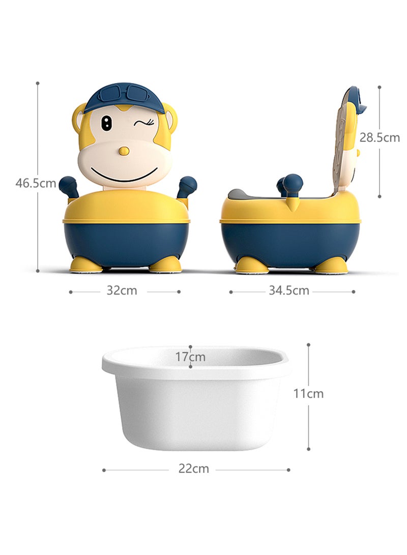 Eazy Kids Portable Monkey Potty Seat Soft Cushioned With Handles - Yellow  - Image 3