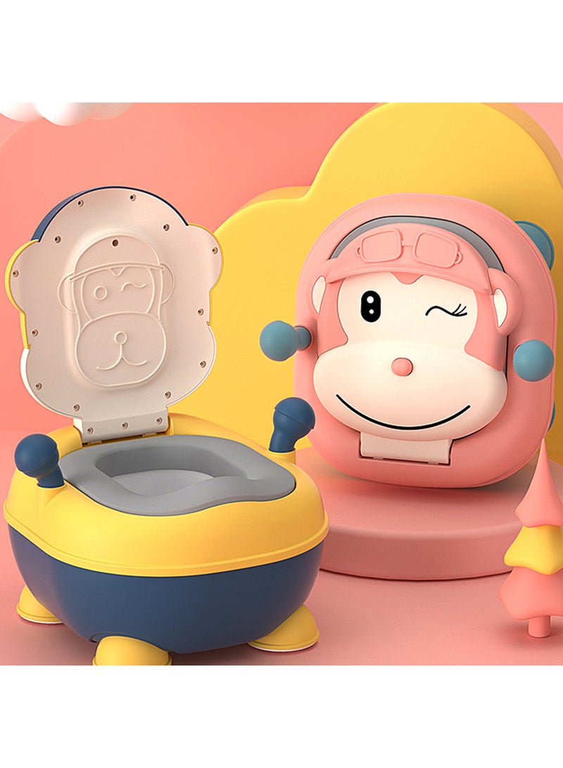 Portable Monkey Potty Seat Soft Cushioned With Handles - Yellow