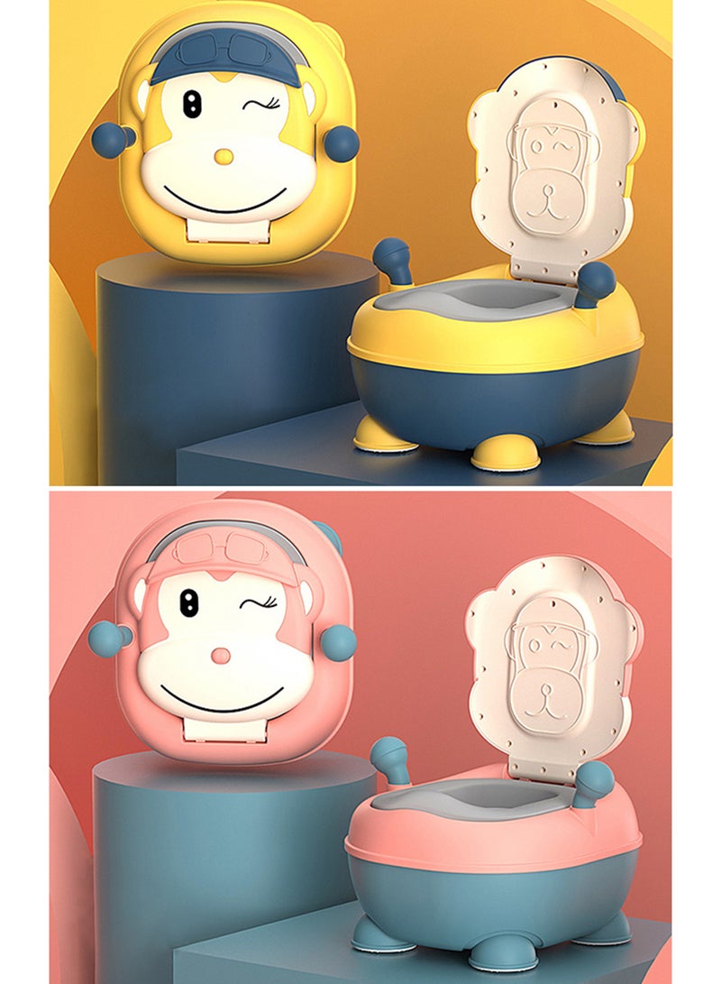 Portable Monkey Potty Seat Soft Cushioned With Handles - Yellow