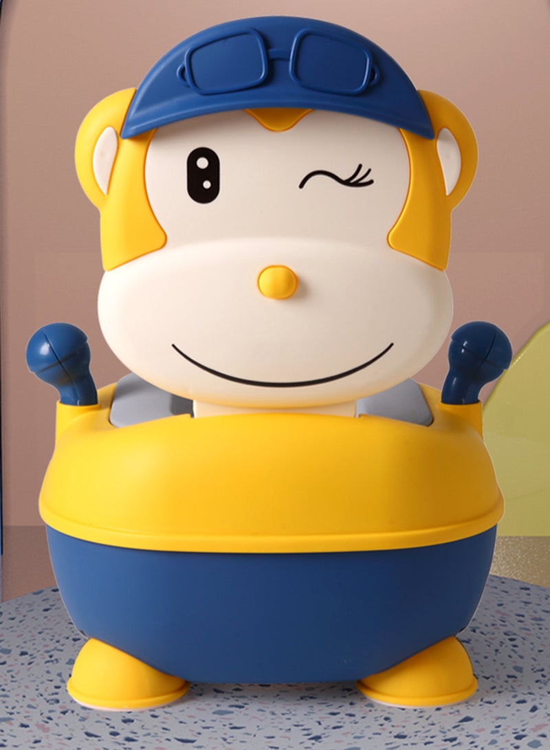 Portable Monkey Potty Seat Soft Cushioned With Handles - Yellow