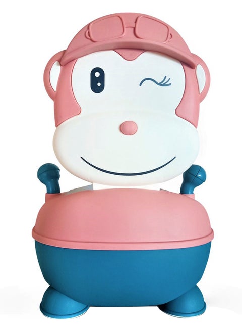 Portable Monkey Potty Seat Soft Cushioned With Handles - Pink