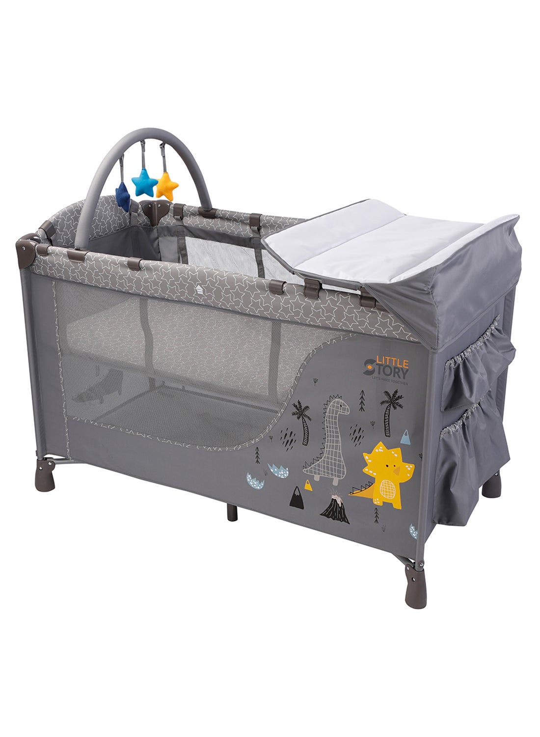 Little Story Convertible Portable Travel Foldable Cot Crib And Playard Baby Bed Best Price UAE Dubai Abu Dhabi