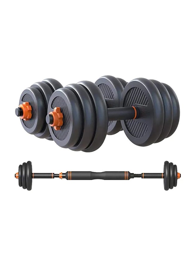 SkyLand - 2-Piece Fitness Dumbell Set With Barbell Black 20kg - Image 1