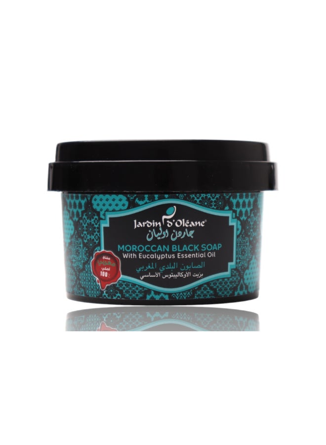 JARDIN D OLEANE Moroccan Black Soap With Eucalyptus Oil 250grams  - Image 1