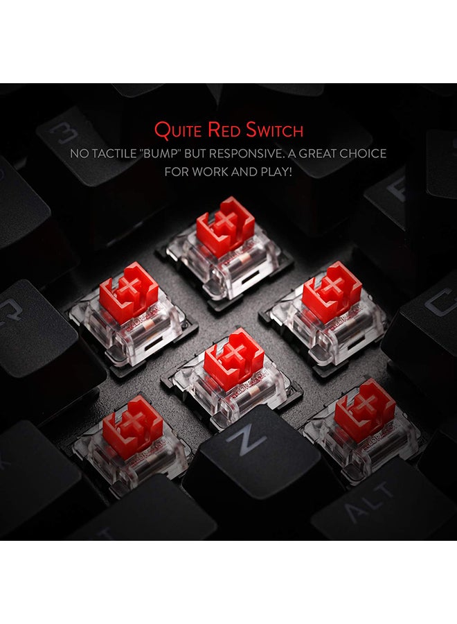 ريدراجون - Redragon K596 Vishnu 2.4G لوحة مفاتيح ميكانيكية للألعاب سلكية/لاسلكية RGB، 87 مفتاحًا لوحة مفاتيح TKL مدمجة مع بطارية 2400 مللي أمبير في الساعة، 10 مفاتيح ماكرو مدمجة ومسند للمعصم، وقت تشغيل 10 ساعات، مفاتيح حمراء - Image 1