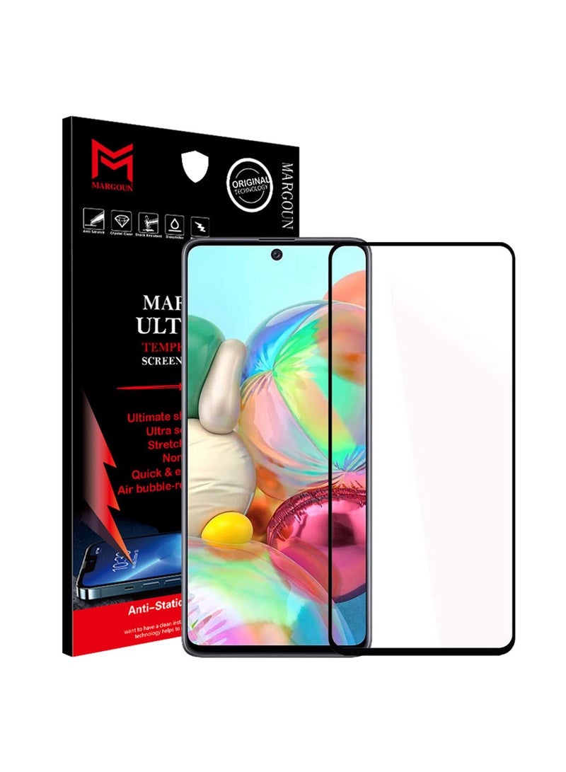 MARGOUN Ultimate Tempered Glass Screen Protector For Samsung Galaxy A71 Black/Clear - Image 1