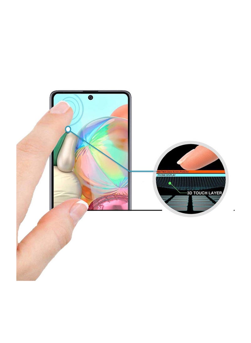 MARGOUN Ultimate Tempered Glass Screen Protector For Samsung Galaxy A71 Black/Clear - Image 2