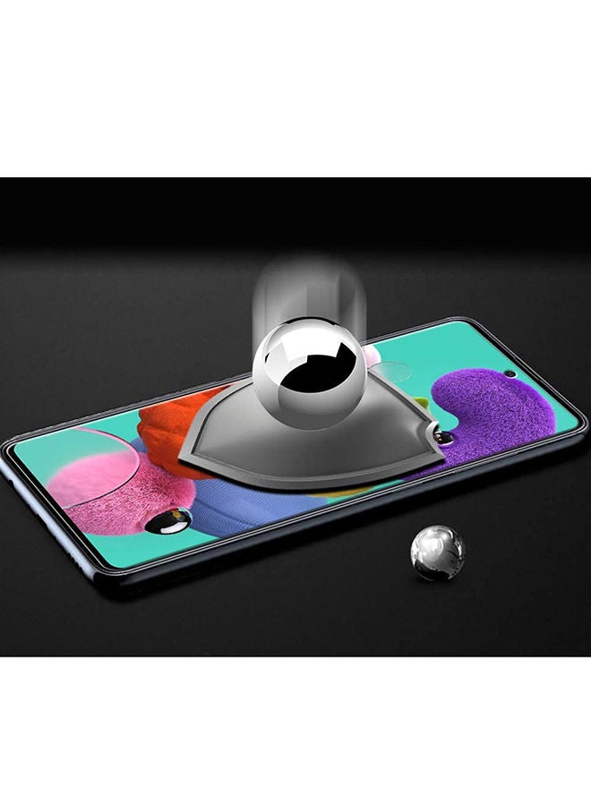 MARGOUN Ultimate Tempered Glass Screen Protector For Samsung Galaxy A51 Black/Clear  - Image 4