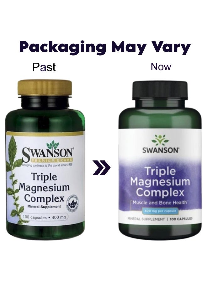 SWANSON - Triple Magnesium Complex 100 Capsules Packaging May Vary - Image 1