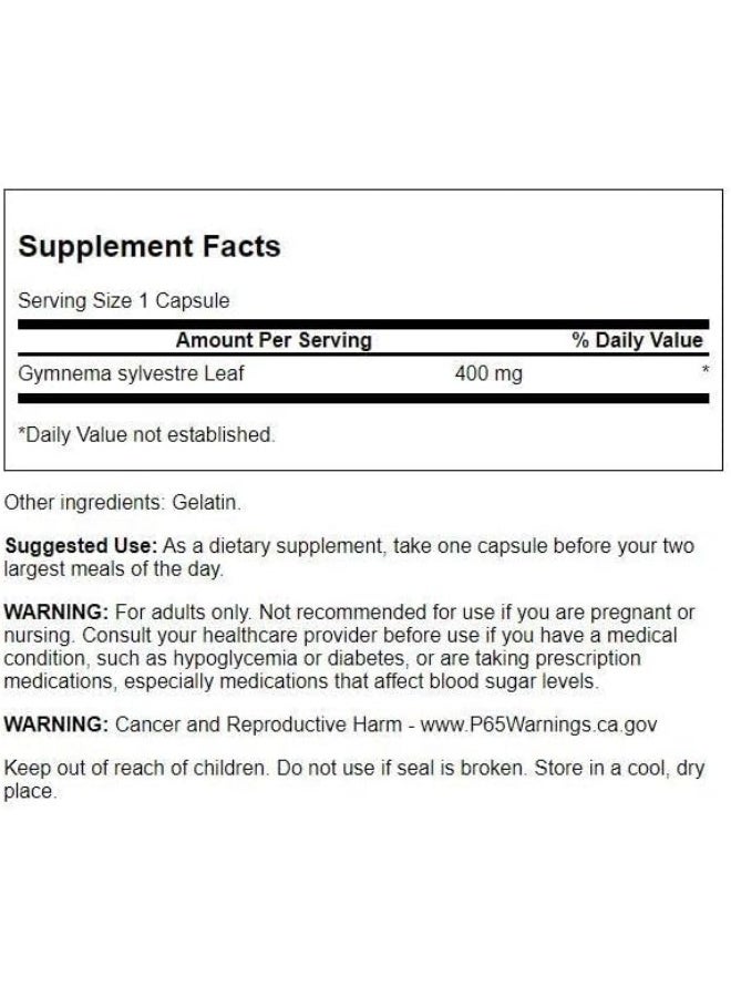 SWANSON Gymnema Sylvestre Leaf 400mg 100 Capsules Packaging May Vary  - Image 5