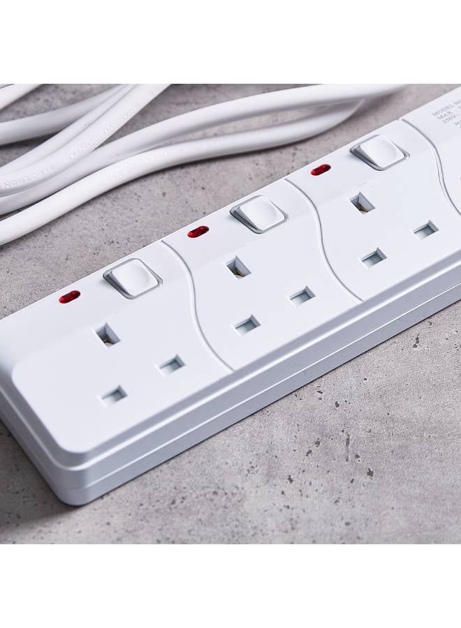 Home Box Oshtraco 3-Way Switched Saso Extension Board with 2 m Cord White  - Image 3