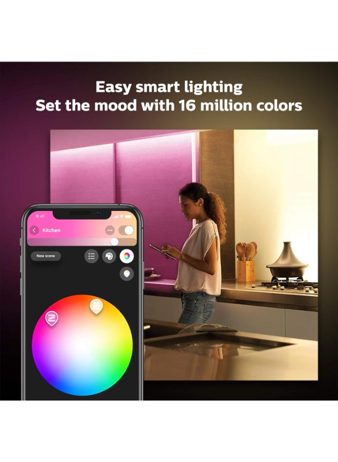 Philips - Philips Hue Indoor 6-Foot Smart LED Light Strip Plus Base Kits with Plugs - Color-Changing Single-Color Effect - 2 Pack Blue/Green/Pink ‎200 x 1.2 x 0.3cm - Image 1