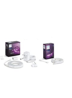 Hue Uae Lightstrip Plus V4 Apr 1M Extension Bluetooth And Zigbee Compatible Only With V4 Base Kit 1 Year Warranty Multi Colour 929002269205 Cool White 20x1.5x 1.5cm