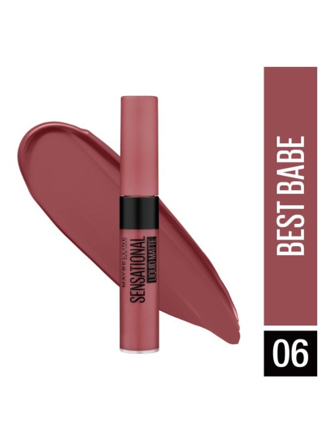 MAYBELLINE NEW YORK Sensational Liquid Matte Lipstick 06 Best Babe  - Image 2