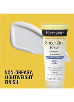 Neutrogena Sheer Zinc Mineral Sunscreen, SPF 50 - Packaging May Vary 59ml  - Image 5