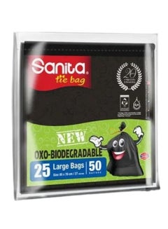 Sanita Biodegradable Tie Bag Black 85x78cm  - Image 1