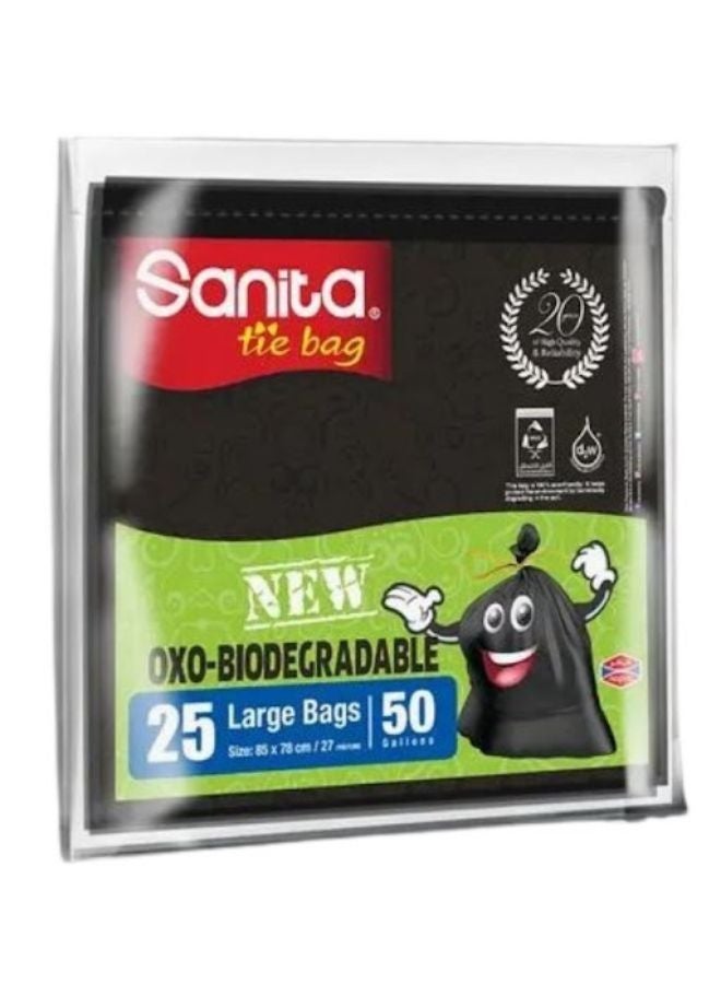 Sanita Biodegradable Tie Bag Black 85x78cm  - Image 1