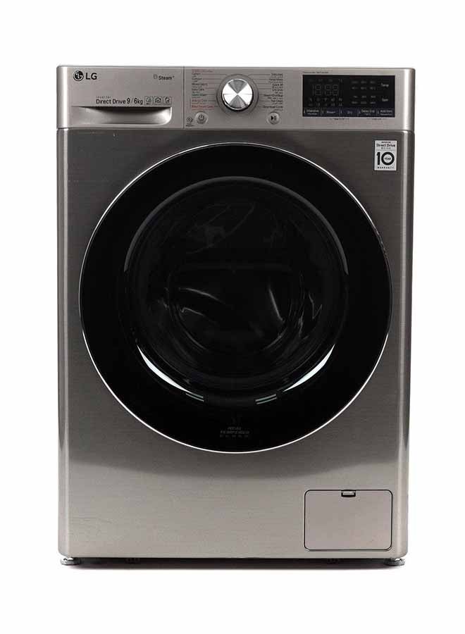 إل جي غسالة تحميل أمامي 9 كجم مع نشافة 6 كجم | تحميل أمامي | مع AI DD™ موديل WSV0906XM فضي ستانلس WSV0906XM إستانلس ستيل فضي - Image 1