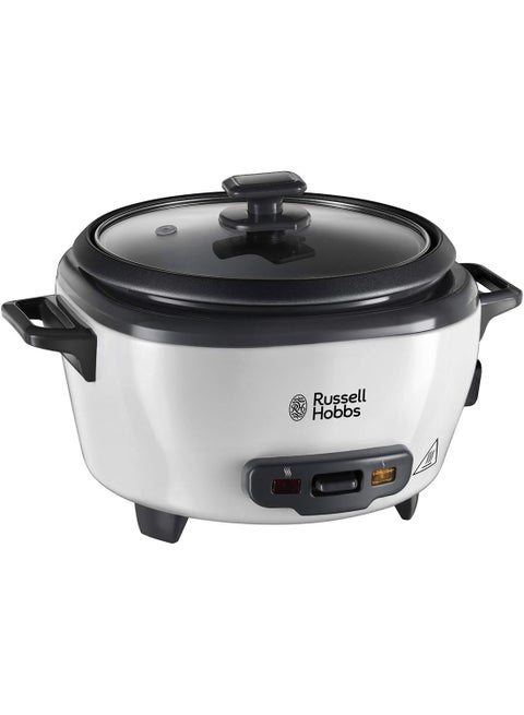 Large Rice Cooker And Steamer, 2 Litres Capacity, Versatile Cooking for Spanish Paella, Quinoa, Keep Warm Function, Family-Sized, Non-Stick Bowl, Glass Lid 2 L 500 W 27040GCC White/Black/Clear